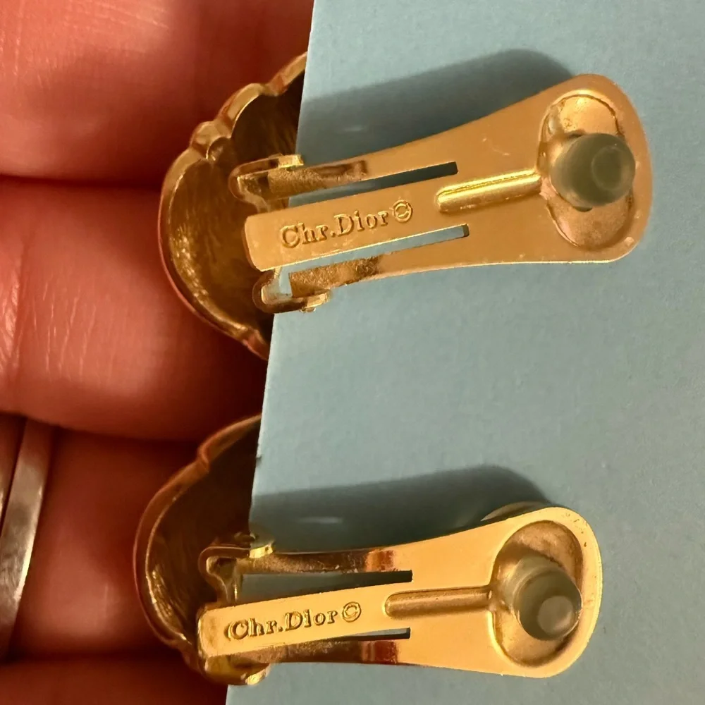 Vintage Christian Dior Shiny Gold Twisted Knot Clip-On Earrings - Picture 2 of 5